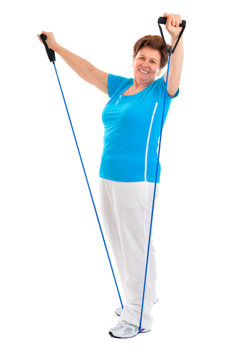 Resistant band exercising for seniors